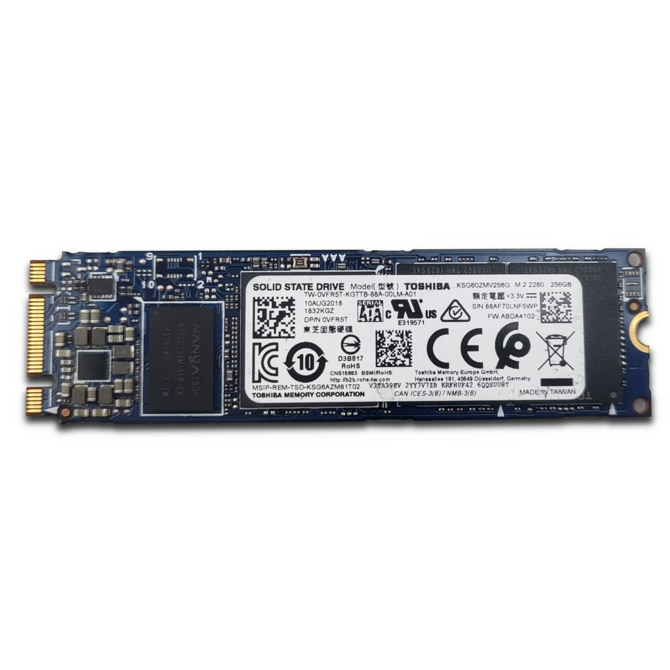 Toshiba 256GB M.2 SATA SSD KSG60ZMV256G - r3Loop